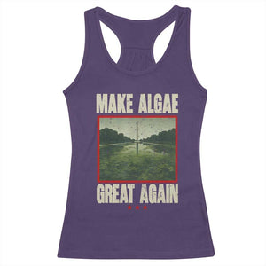 Make Algae Great Again Funny DC Slamp Slime Parody Racerback Tank Top Washington Monument Reflecting Pool Vintage Photo