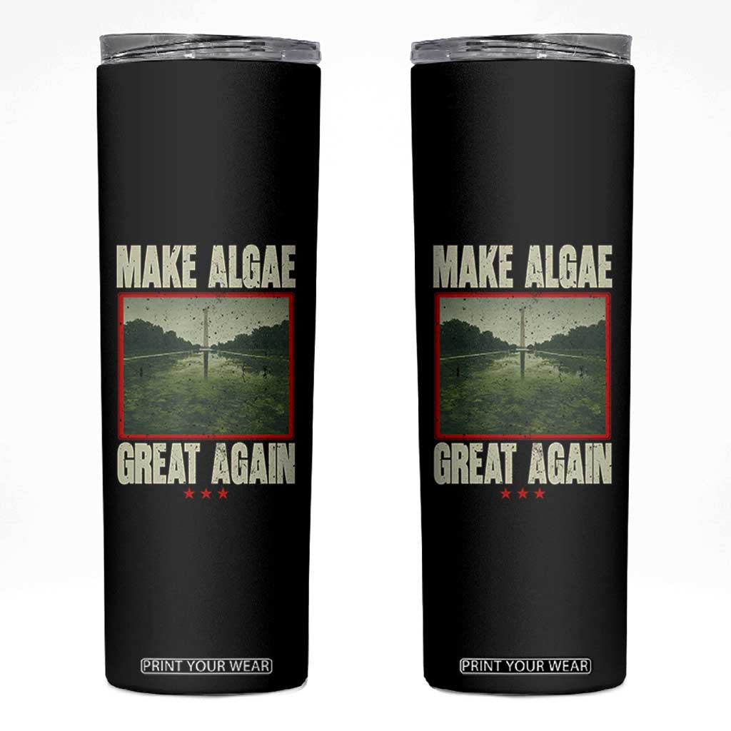Make Algae Great Again Funny DC Slamp Slime Parody Skinny Tumbler Washington Monument Reflecting Pool Vintage Photo