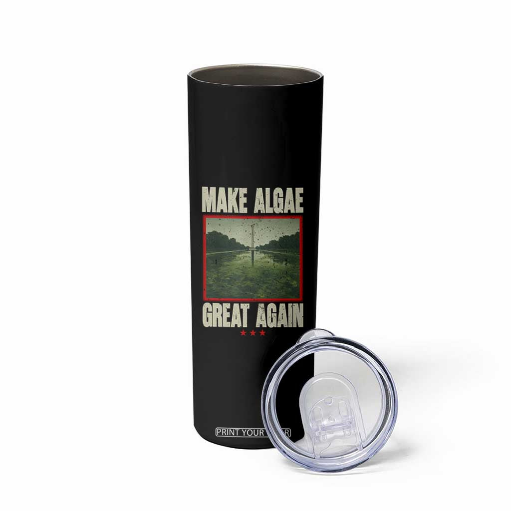 Make Algae Great Again Funny DC Slamp Slime Parody Skinny Tumbler Washington Monument Reflecting Pool Vintage Photo
