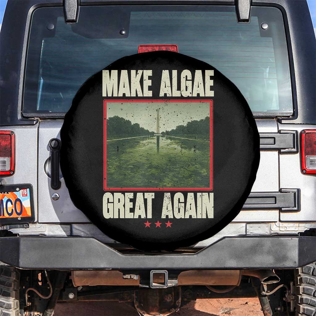 Make Algae Great Again Funny DC Slamp Slime Parody Spare Tire Cover Washington Monument Reflecting Pool Vintage Photo