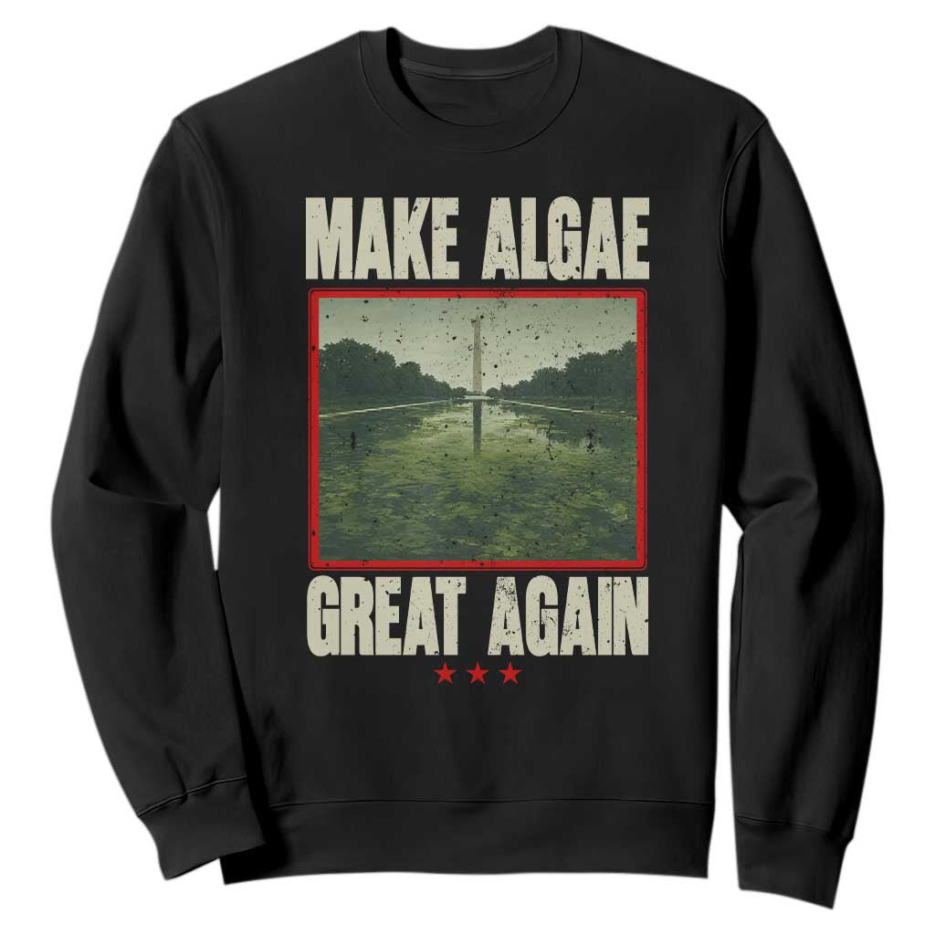 Make Algae Great Again Funny DC Slamp Slime Parody Sweatshirt Washington Monument Reflecting Pool Vintage Photo