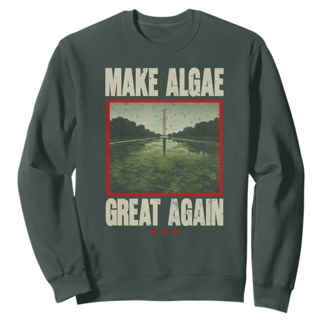 Make Algae Great Again Funny DC Slamp Slime Parody Sweatshirt Washington Monument Reflecting Pool Vintage Photo