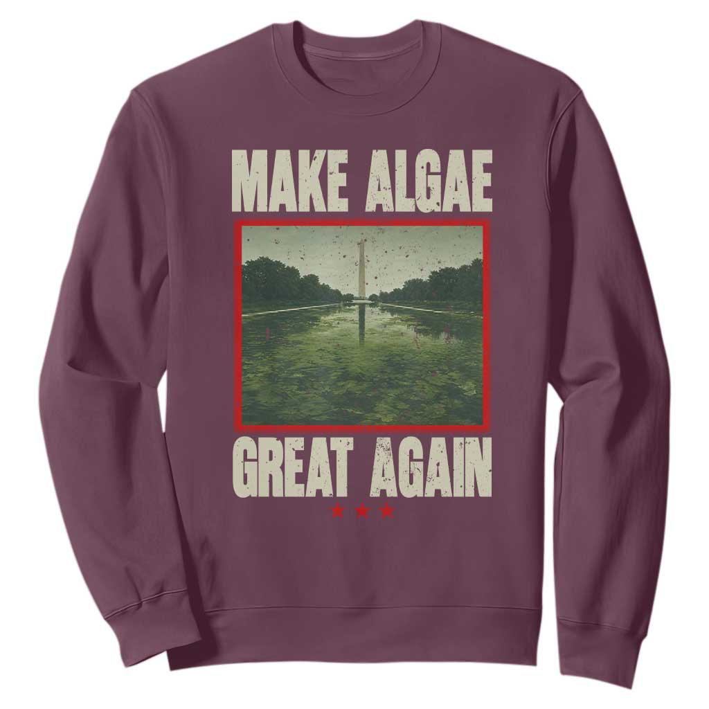 Make Algae Great Again Funny DC Slamp Slime Parody Sweatshirt Washington Monument Reflecting Pool Vintage Photo