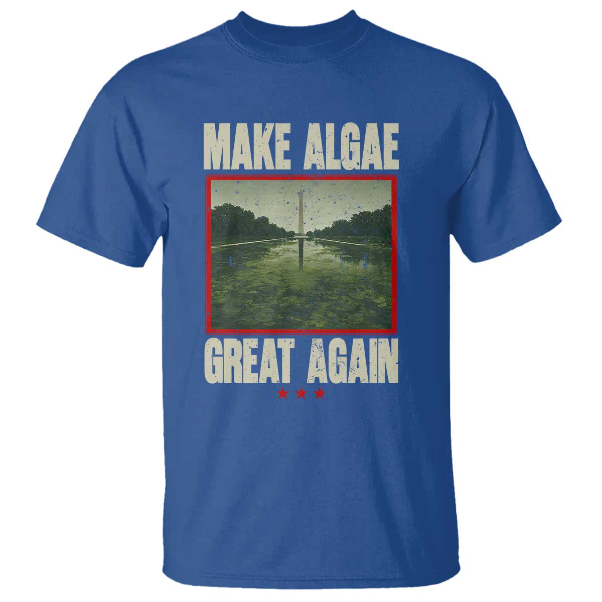 Make Algae Great Again Funny DC Slamp Slime Parody T Shirt Washington Monument Reflecting Pool Vintage Photo