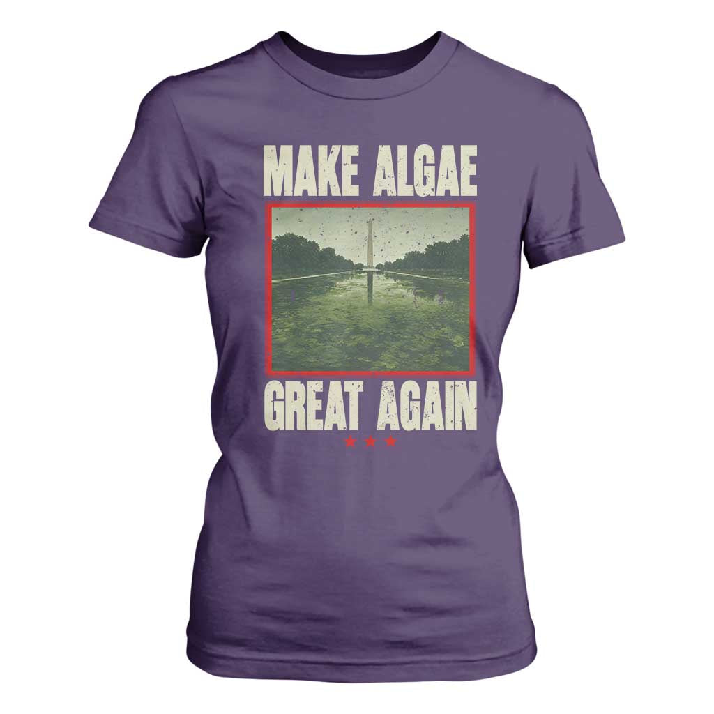 Make Algae Great Again Funny DC Slamp Slime Parody T Shirt For Women Washington Monument Reflecting Pool Vintage Photo