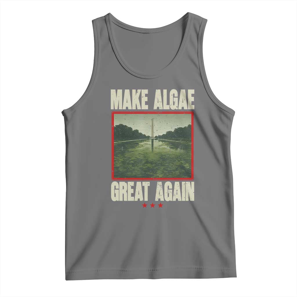 Make Algae Great Again Funny DC Slamp Slime Parody Tank Top Washington Monument Reflecting Pool Vintage Photo