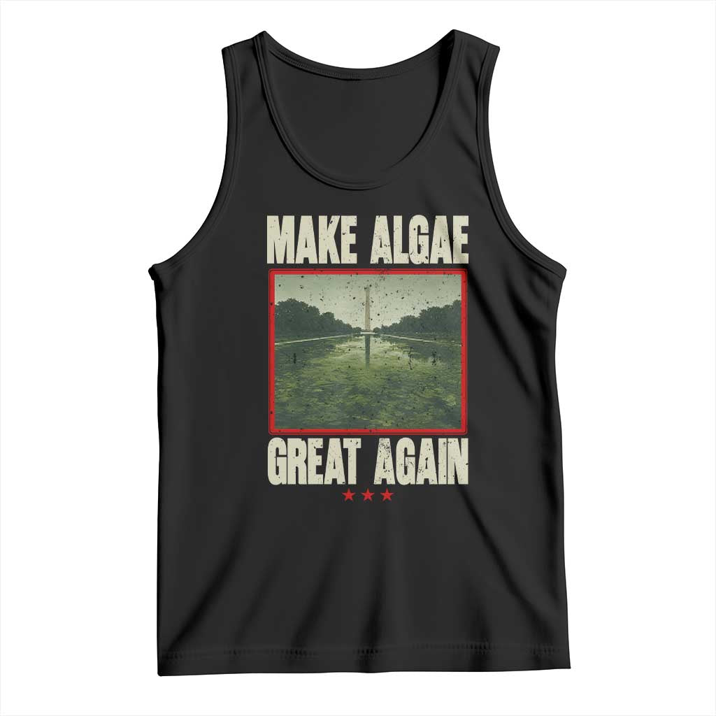 Make Algae Great Again Funny DC Slamp Slime Parody Tank Top Washington Monument Reflecting Pool Vintage Photo