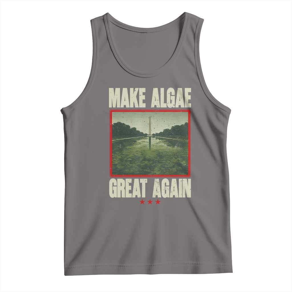 Make Algae Great Again Funny DC Slamp Slime Parody Tank Top Washington Monument Reflecting Pool Vintage Photo