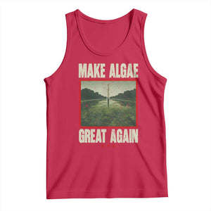 Make Algae Great Again Funny DC Slamp Slime Parody Tank Top Washington Monument Reflecting Pool Vintage Photo