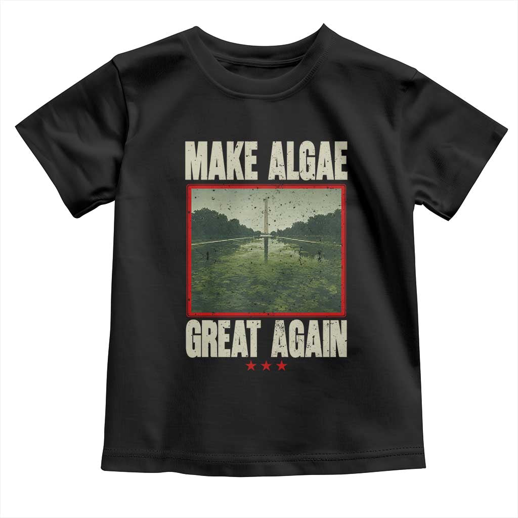 Make Algae Great Again Funny DC Slamp Slime Parody Toddler T Shirt Washington Monument Reflecting Pool Vintage Photo