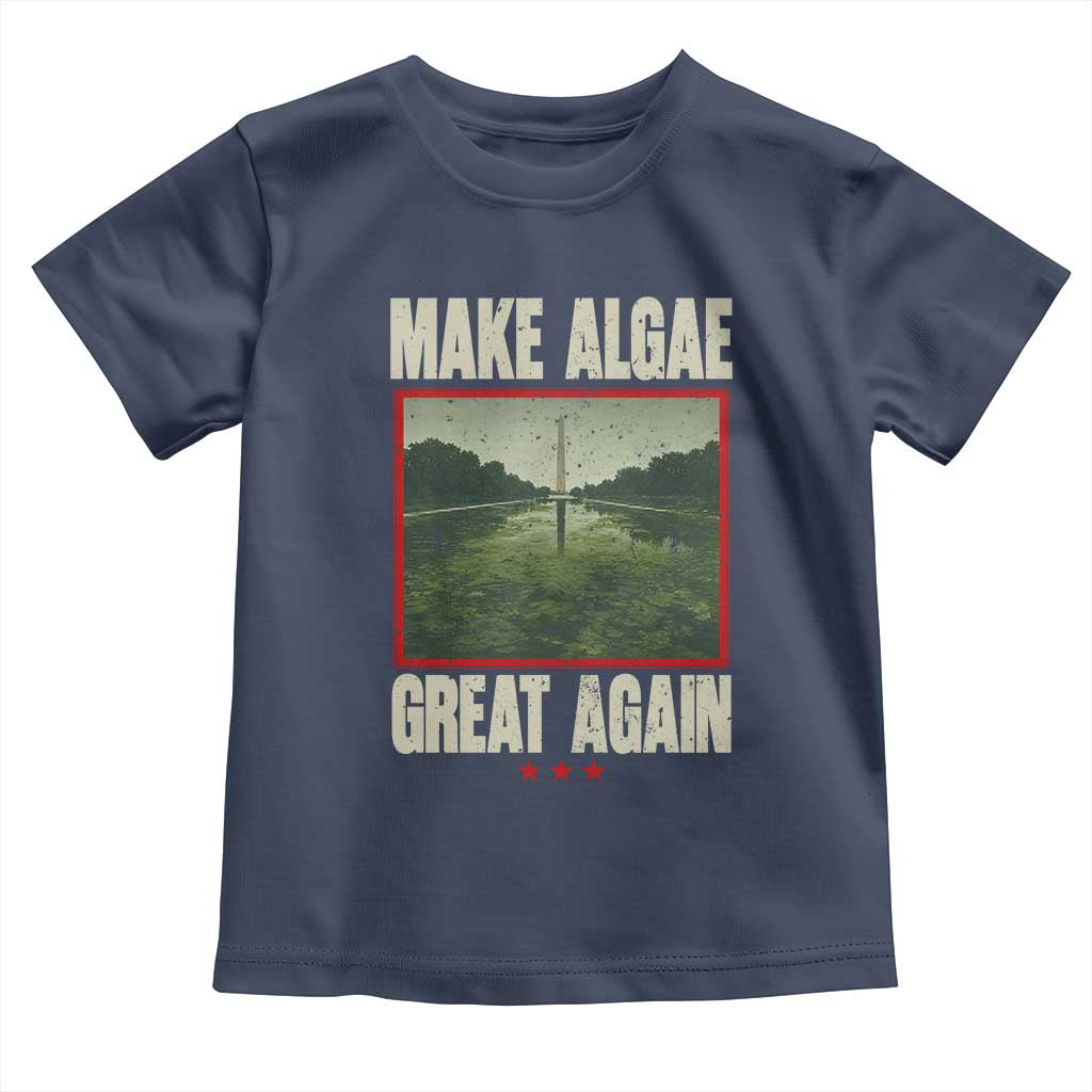 Make Algae Great Again Funny DC Slamp Slime Parody Toddler T Shirt Washington Monument Reflecting Pool Vintage Photo