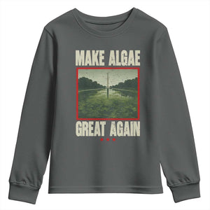 Make Algae Great Again Funny DC Slamp Slime Parody Youth Sweatshirt Washington Monument Reflecting Pool Vintage Photo