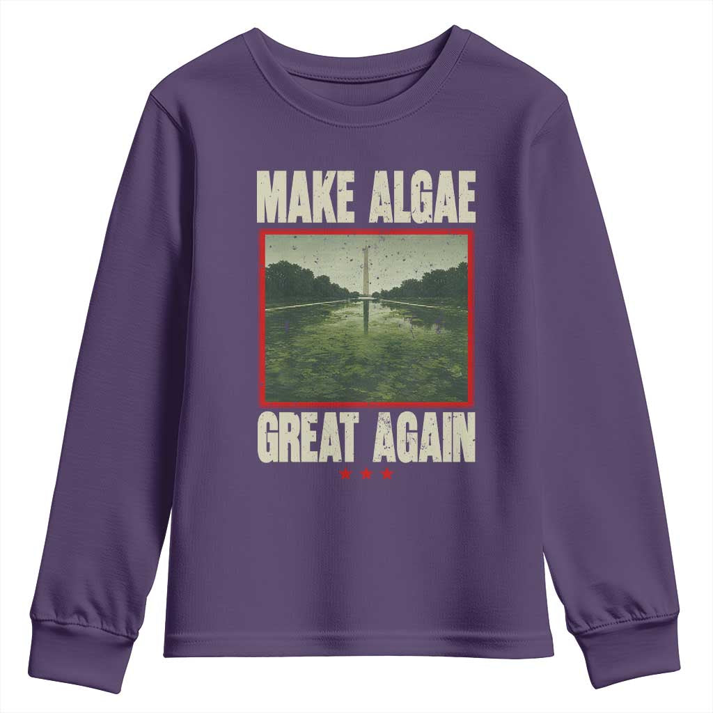 Make Algae Great Again Funny DC Slamp Slime Parody Youth Sweatshirt Washington Monument Reflecting Pool Vintage Photo