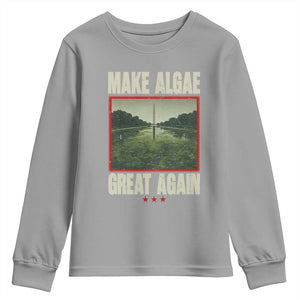 Make Algae Great Again Funny DC Slamp Slime Parody Youth Sweatshirt Washington Monument Reflecting Pool Vintage Photo