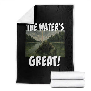 The Water is Great Swamp Monster Reflecting Pool Throw Blanket Funny Washington DC Algae Creature Meme