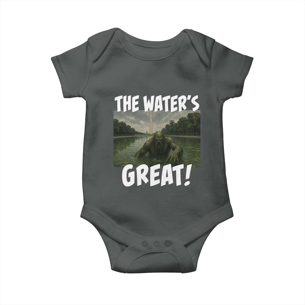 The Water is Great Swamp Monster Reflecting Pool Baby Onesie Funny Washington DC Algae Creature Meme