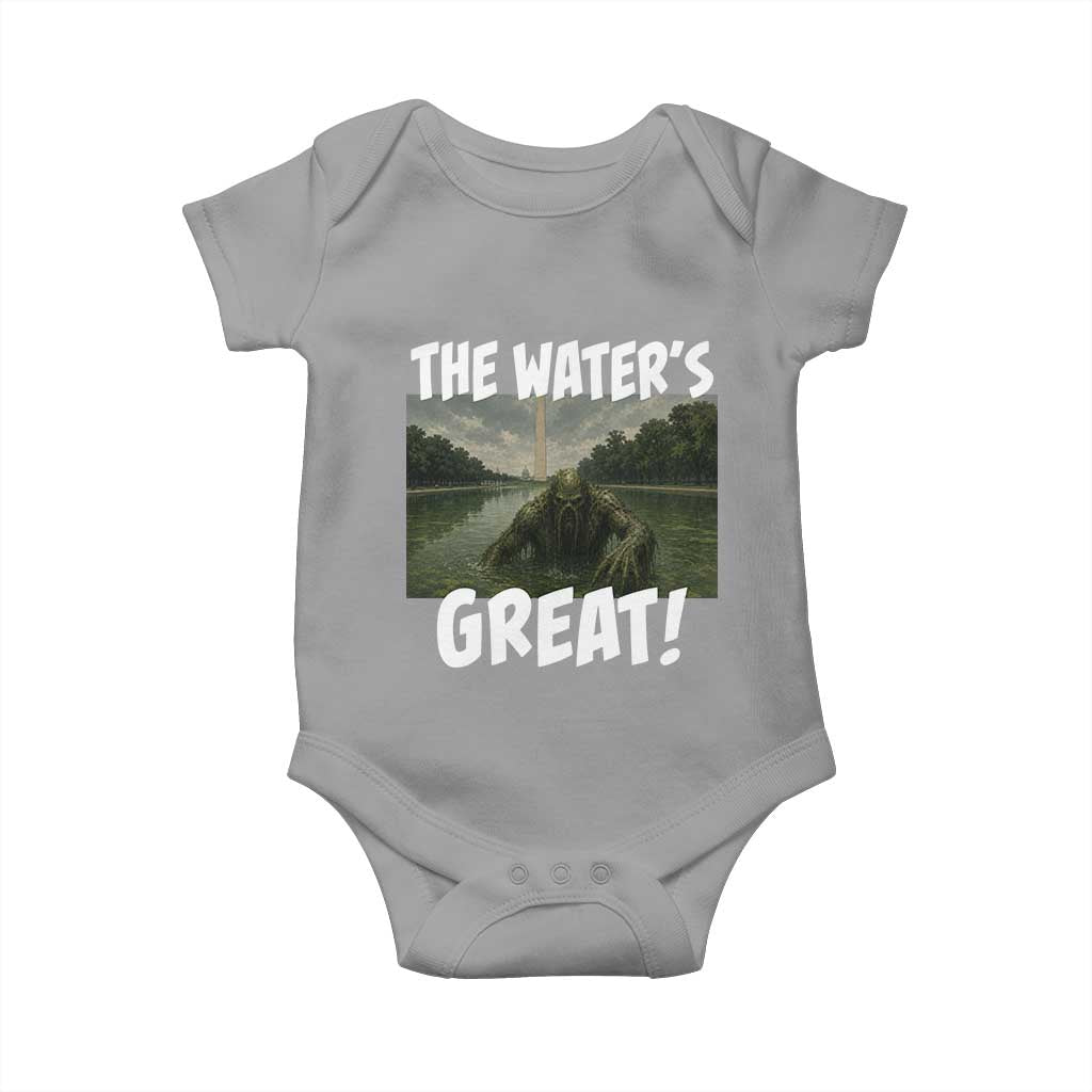 The Water is Great Swamp Monster Reflecting Pool Baby Onesie Funny Washington DC Algae Creature Meme