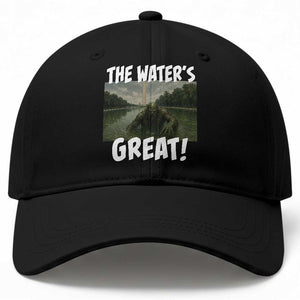 The Water is Great Swamp Monster Reflecting Pool Baseball Cap Funny Washington DC Algae Creature Meme