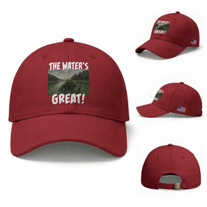 The Water is Great Swamp Monster Reflecting Pool Baseball Cap Funny Washington DC Algae Creature Meme