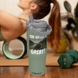 The Water is Great Swamp Monster Reflecting Pool Flip Straw Tumbler Funny Washington DC Algae Creature Meme