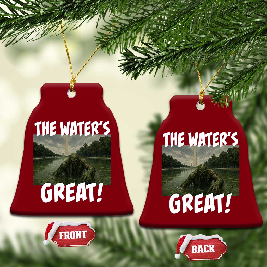 The Water is Great Swamp Monster Reflecting Pool Ceramic Ornament Funny Washington DC Algae Creature Meme