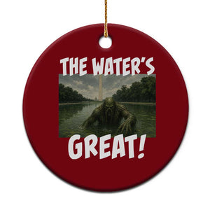 The Water is Great Swamp Monster Reflecting Pool Ceramic Ornament Funny Washington DC Algae Creature Meme