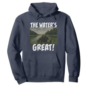 The Water is Great Swamp Monster Reflecting Pool Hoodie Funny Washington DC Algae Creature Meme