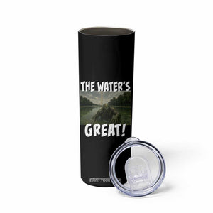 The Water is Great Swamp Monster Reflecting Pool Skinny Tumbler Funny Washington DC Algae Creature Meme