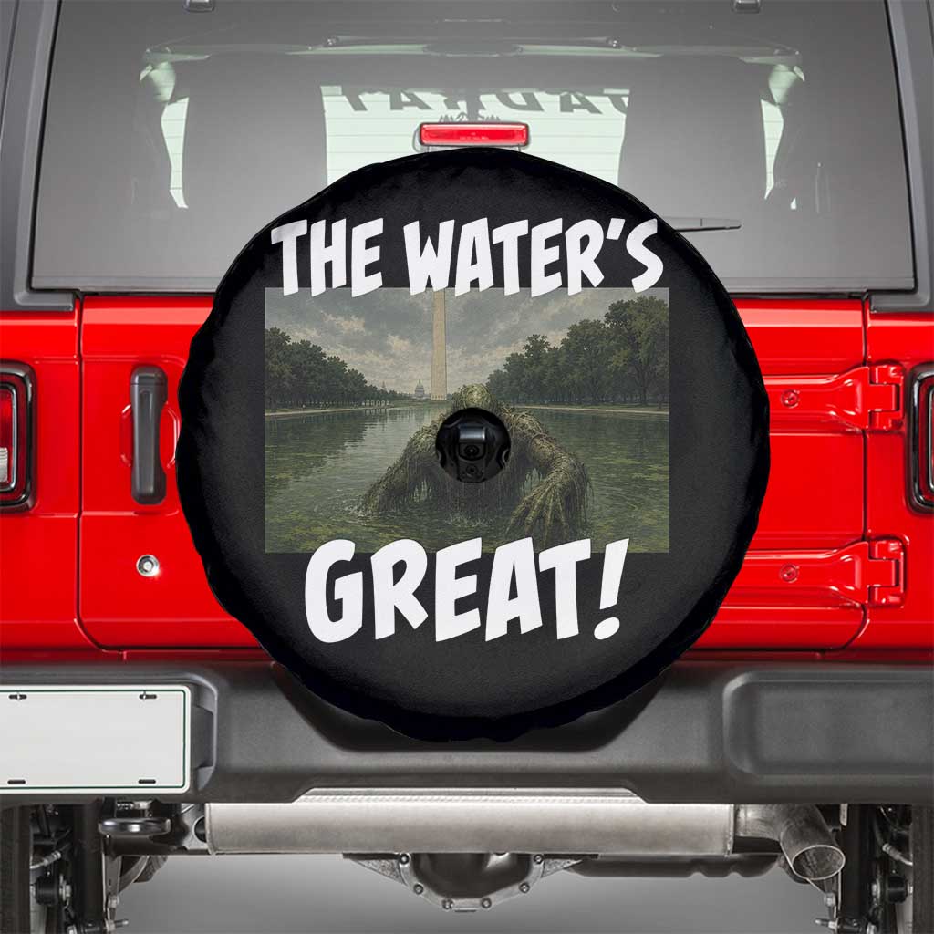 The Water is Great Swamp Monster Reflecting Pool Spare Tire Cover Funny Washington DC Algae Creature Meme