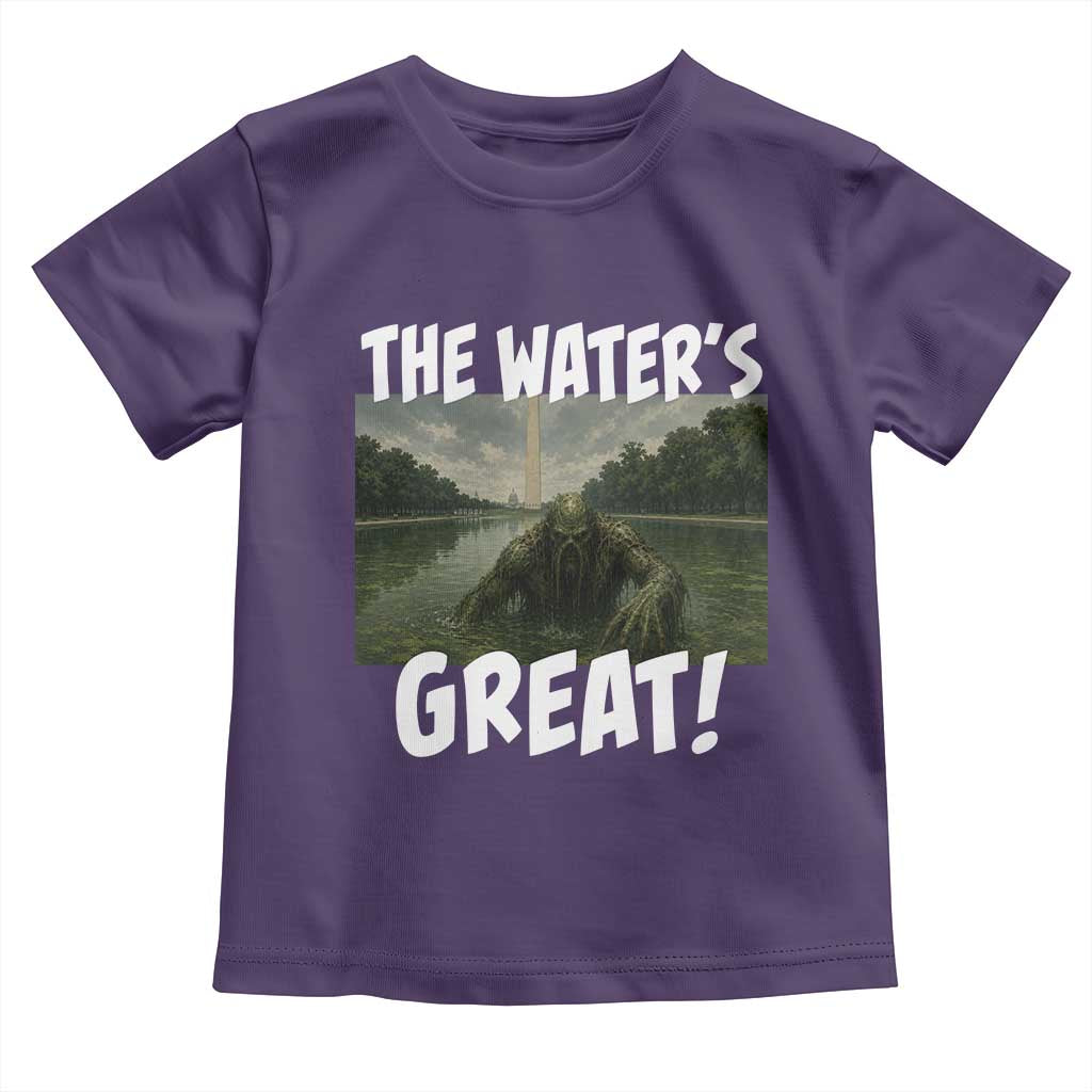 The Water is Great Swamp Monster Reflecting Pool Toddler T Shirt Funny Washington DC Algae Creature Meme