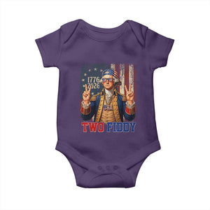 Two Fiddy George Washington Peace Signs Baby Onesie Funny Semiquincentennial Hip Hop Style President