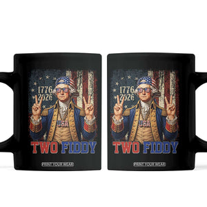 Two Fiddy George Washington Peace Signs Coffee Mug Funny Semiquincentennial Hip Hop Style President