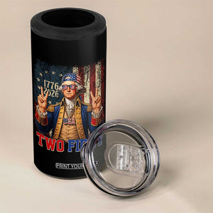 Two Fiddy George Washington Peace Signs 4 in 1 Can Cooler Tumbler Funny Semiquincentennial Hip Hop Style President