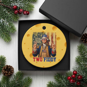 Two Fiddy George Washington Peace Signs Ceramic Ornament Funny Semiquincentennial Hip Hop Style President