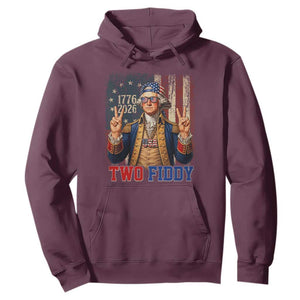 Two Fiddy George Washington Peace Signs Hoodie Funny Semiquincentennial Hip Hop Style President