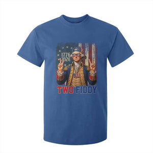 Two Fiddy George Washington Peace Signs T Shirt For Kid Funny Semiquincentennial Hip Hop Style President