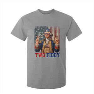 Two Fiddy George Washington Peace Signs T Shirt For Kid Funny Semiquincentennial Hip Hop Style President