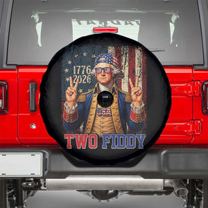 Two Fiddy George Washington Peace Signs Spare Tire Cover Funny Semiquincentennial Hip Hop Style President