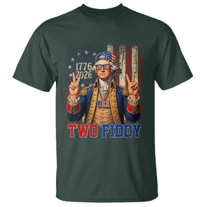 Two Fiddy George Washington Peace Signs T Shirt Funny Semiquincentennial Hip Hop Style President