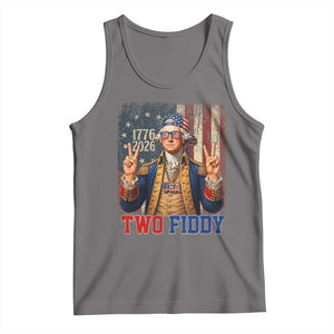 Two Fiddy George Washington Peace Signs Tank Top Funny Semiquincentennial Hip Hop Style President