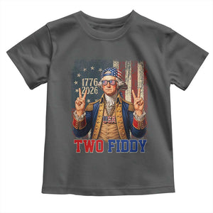 Two Fiddy George Washington Peace Signs Toddler T Shirt Funny Semiquincentennial Hip Hop Style President