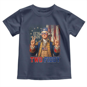Two Fiddy George Washington Peace Signs Toddler T Shirt Funny Semiquincentennial Hip Hop Style President