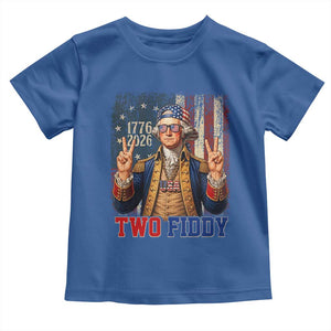 Two Fiddy George Washington Peace Signs Toddler T Shirt Funny Semiquincentennial Hip Hop Style President