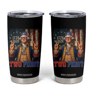 Two Fiddy George Washington Peace Signs Tumbler Cup Funny Semiquincentennial Hip Hop Style President