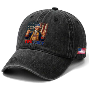 Two Fiddy George Washington Peace Signs Washed Cotton Baseball Cap Funny Semiquincentennial Hip Hop Style President