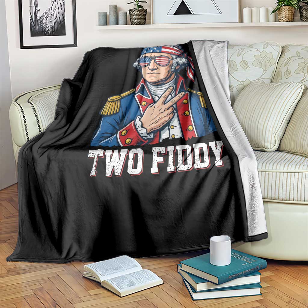 Two Fiddy George Washington Bandana Throw Blanket Funny Cool Sunglasses American Flag Headband Peace Sign Patriotic