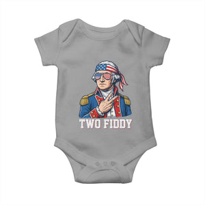 Two Fiddy George Washington Bandana Baby Onesie Funny Cool Sunglasses American Flag Headband Peace Sign Patriotic