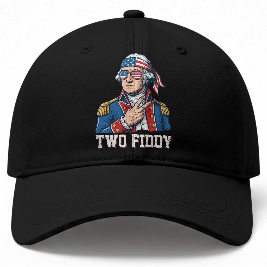 Two Fiddy George Washington Bandana Baseball Cap Funny Cool Sunglasses American Flag Headband Peace Sign Patriotic TS02 Print Your Wear