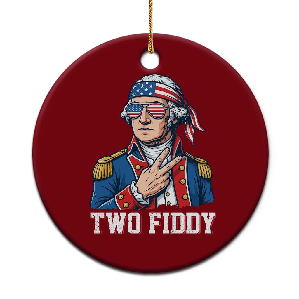 Two Fiddy George Washington Bandana Ceramic Ornament Funny Cool Sunglasses American Flag Headband Peace Sign Patriotic
