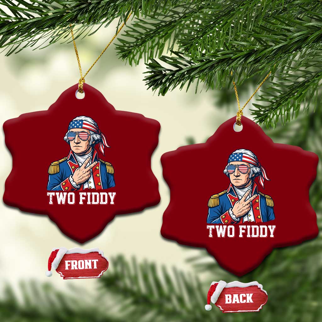 Two Fiddy George Washington Bandana Ceramic Ornament Funny Cool Sunglasses American Flag Headband Peace Sign Patriotic